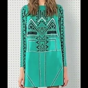Tibi Silk Geometric Shift Green/Black 6